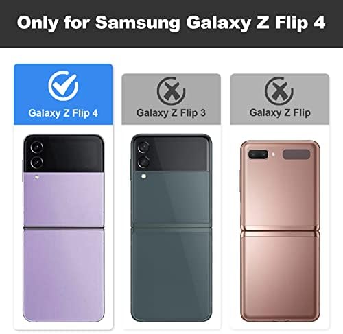 Пълна защита на корпуса KJSK за Samsung Galaxy Z Flip 4 Case [Защита на панти] - Здрава Вградена поставка, устойчив на удари Защитен калъф за вашия телефон и кобур с клипс за колан н
