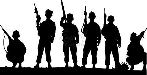 Група братя Армейските войници Vinyl Стикер Стикер за Домашния Офис Декор Прозореца на Колата Знак Размер- [6 инча] / [15 см] - Широк Цвят - Черен гланц