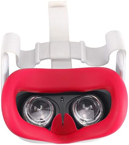 Силиконов калъф за лице APOSU VR за Oculus Quest 2, възглавница за лице, което е Съвместимо с Аксесоари за кожата Oculus Quest 2 VR Слушалки, Калъф за лице (червен)