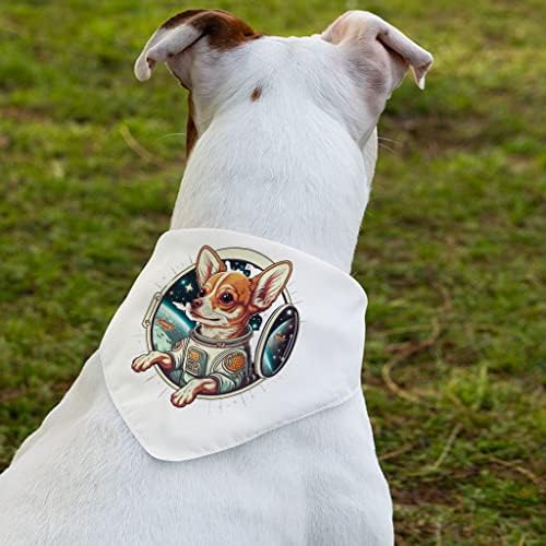 Нашийник-Кърпа за домашни любимци Кучета в космоса - Яка-Шал с принтом - Кърпа за Анимационни кучета - L