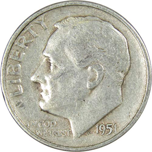 1951 S Roosevelt Dime AG ЗА Добра от 90% от Сребърна Монета на САЩ 10в, са подбрани