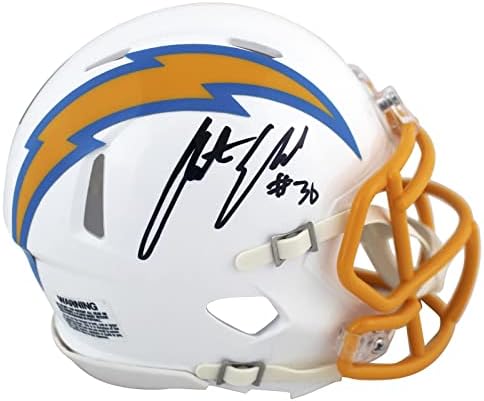 Зарядни устройства Austin Ekeler Подписаха Speed Mini Helmet PSA/DNA Itp - Мини-Каски NFL с автограф