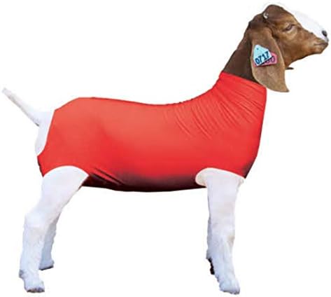 Show Pro Червена Спандексная Коза тръба за Изложбени кози - Аксесоари за изложбени животни: Кози шалтета и попоны (Големи)
