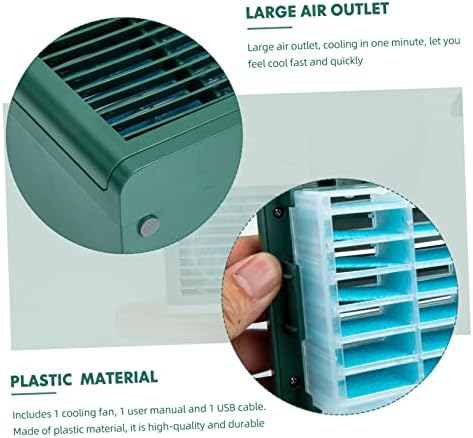 Veemoon 1 Комплект Овлажнител на Въздух Охладител Мини USB Вентилатор Пластмасов Охлаждащ Вентилатор Офис Пластмасов Зелен Вентилатор, климатична инсталация Преносим