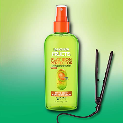 Выпрямляющий мъгла Garnier Fructis Style Flat Iron Perfector за термозащиты, Арганово масло, 6,0 течни унции, 3 порции (Опаковка може да варира)