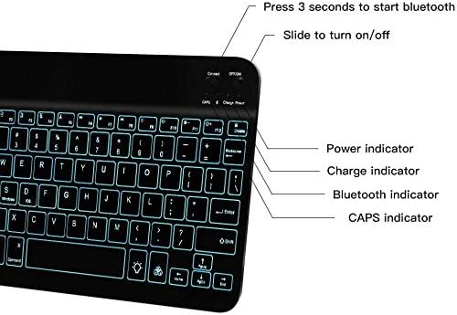 Клавиатурата на BoxWave, която е съвместима с Lenovo Smart Paper (ZAC0) - Клавиатура SlimKeys Bluetooth - с подсветка, преносима клавиатура с удобен подсветка за Lenovo Smart Paper (ZAC0) - Черно jet black