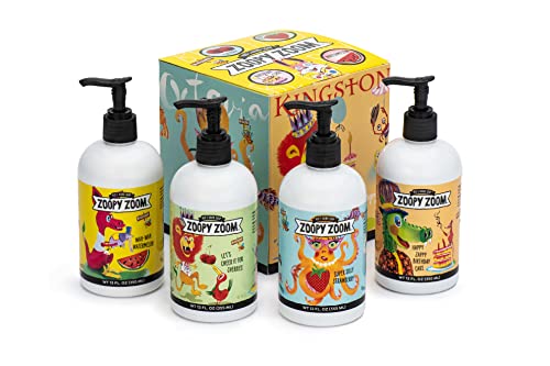 Zoopy Zoom 4 опаковки детски течен сапун за ръце с различни аромати от 12 унции (само за 48 унции)