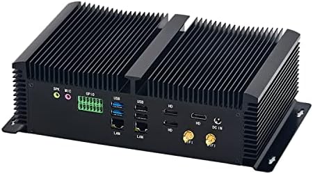 Индустриален компютър без вентилатор HUNSN, IPC, мини PC, Windows 11 Pro или Ubuntu Linux, Intel Core I7 10870H, IM11, 6 x COM, PS /2, 4 x USB3.0, 4 x USB2.0, GPIO, 2 x LAN, 3 x HDMI, 32G RAM, 512G SSD, 1TB HDD