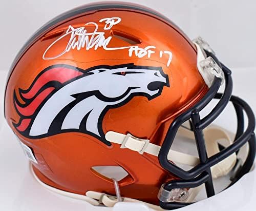 Терел Дейвис подписа мини-каска Denver Broncos Flash Speed с голографическими мини-шлемове NFL с автограф HOF - BeckettW