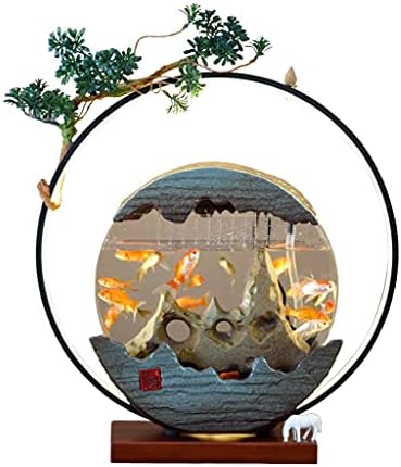 XJJZS Отглеждане на водни мини рибки, творчески аквариум, Офис за моделиране на скалите, Хол, украса на работния плот, малък аквариум за риби