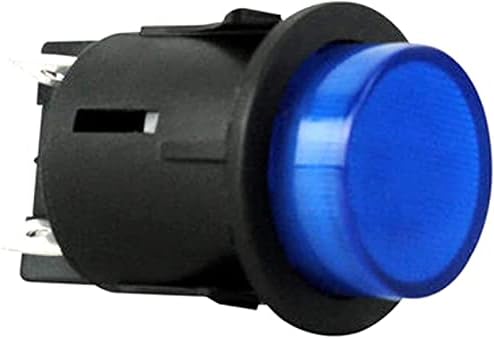 Berrysun Кулисный Преминете 5шт 4 за контакт Сензорен Ключ на Син Бутон на Ключа Електрически Кулисный Превключвател със Светлина 28 * 23.5 * 39.8 мм PS18-16 (Цвят: синьо Размер: Ps1816)