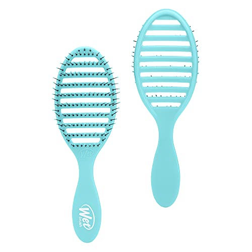 Четка за мокри косата Speed Dry, изключителен дизайн на с водно вентилация и меки четината HeatFlex са Безопасни за сушене със сешоар - Ергономична дръжка Предпазва от спутывание коса - Безболезнен аксесоари за коса