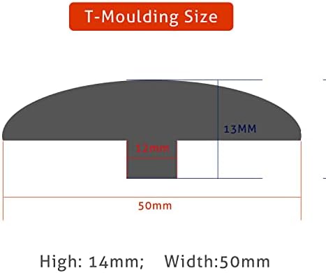 DAILISEN Гъвкави Т-образни Преходни лайсни за паркет, Ламинат, Плочки, Винил подови настилки.Дължина 78,7 инча х Ширина 1,97 инча, Черен, Окрашиваемые