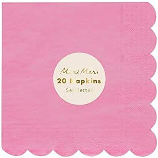 Големи хартиени салфетки Meri Meri Розов цвят, С дъвченето на ластик