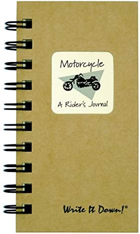 Списания без ограничения Запиши това! Серия Ръководство за мотоциклу, Дневник ездач, мини-размер 3 x5,5, с твърди корици от крафт-хартия, произведена от рециклирани материали