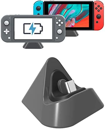 Зарядно устройство ще захранване на зарядно устройство за Nintendo Switch Lite, Поставка за зареждане, която е Съвместима с Nintendo Switch (Coral)