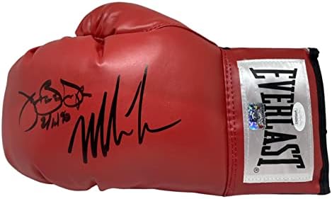 Боксови Ръкавици с автограф от Майк Тайсън Бастера Дъглас с Червена Ръкавица Евърласт JSA и Голограммой Майк Тайсън L - Боксови Ръкавици С Автограф