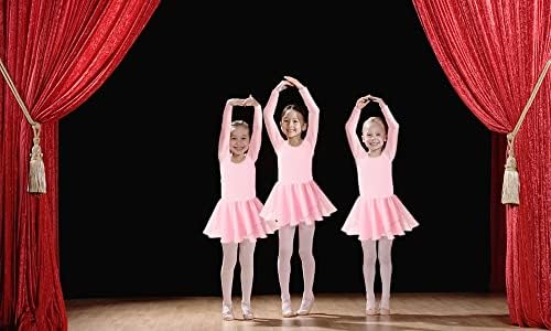 Балетное Трика за момичета DANSHOW с Пола-Листче с Цветове, с дълъг ръкав и лък отзад