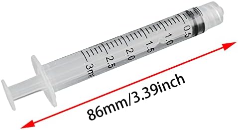 CSNSD 12шт Пластмасова Спринцовка за Инжектиране 3 мл Пластмасова Спринцовка Luer Lock с Измерване