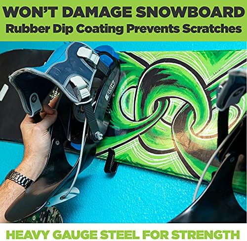 HIDEit Mounts HBoard - Хоризонтални скоби за монтиране на стена сноуборд - Американската компания - Монтиране на стена за хоризонтално показване на сноуборд от черна стомана