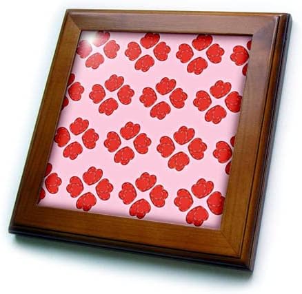 3d Начертайте две червени сърце на розов фон, в формата на плочки, в рамката на модел (ft-372162-1)