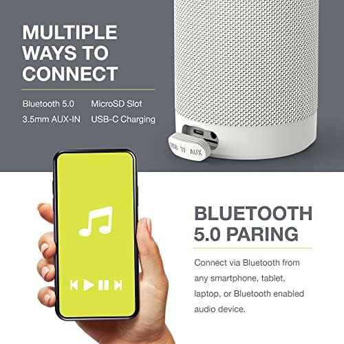 Bluetooth-високоговорител Knox Gear Beatnik - Безжичен високоговорител Син Зъб - Сдвояване на Bluetooth високоговорители TWS - Силен бас, Бързо зареждане - Малък преносим Водоустойчи?