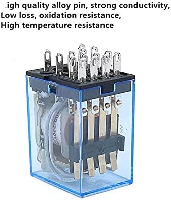 DASEB 1 Комплект MY4NJ Малко електромагнитно реле Силово реле DC12V AC12V DC24V AC24V Макара 4NO 4NC DIN-рейк 14 контакти + мини реле (Размер: AC 24V)