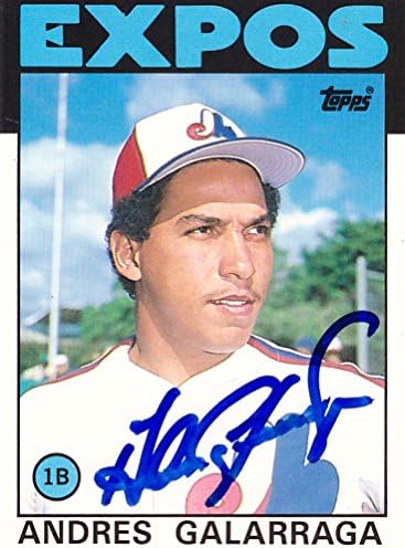 Бейзболна картичка Андрес Галарраги с автограф/Подпис 1986 Topps 40T Montreal Изложения