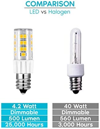 Led лампа LUXRITE E12 с регулируема яркост T4/T3, еквивалент на 40 W, студен бял цвят 4000 До 500 Лумена, Мини-Канделябр, Led лампа, Депозирани в списъка на ETL - Декоративно осветление, Полилеи, аплици, вентилатор