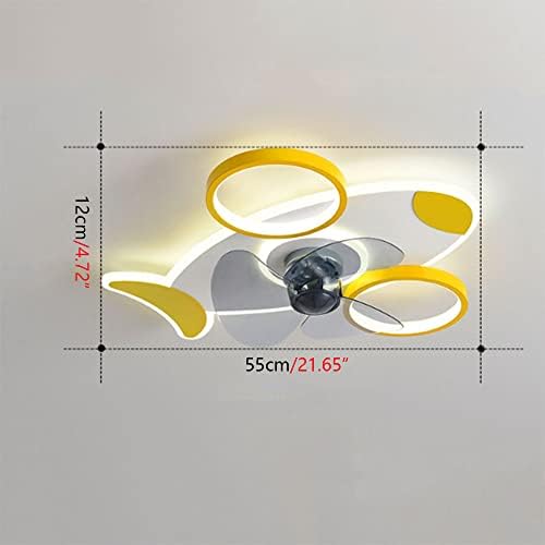 TWXG Декор за Детска Спалня Led Вентилатор на Тавана Лампа Невидим Вентилатор във Формата На Самолет Полилей Cartoony Тавана Лампа с Вентилатор с Трапезария и Светлини Дистанционно Управление за Хол