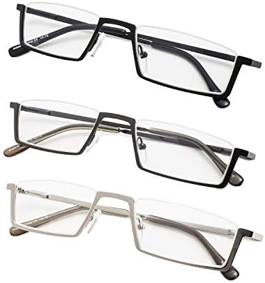 Очила за четене в полукръгла рамки Gr8Sight от 3 теми с кутия пролетта панти +1,75