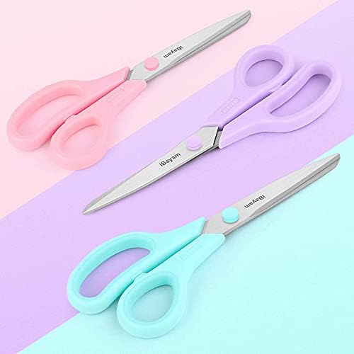 iBayam 8 Многофункционална ножица на Едро 3 опаковки и 3 опаковки Многофункционални ножици Пастельно-Розово, бледо лилаво, Макаронно Синия цвят на Едро