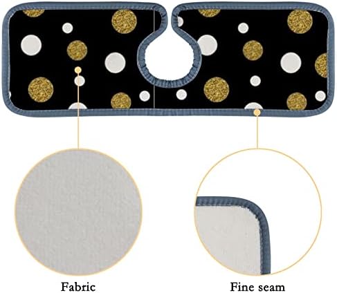 Впитывающий Подложка за Кухненско кран, Комплект от 3 теми, Модел в Златни Грах, калник на задно колело за мивки, Стойка за Баня и на Колата, Защита От Петна от вода в Мивката