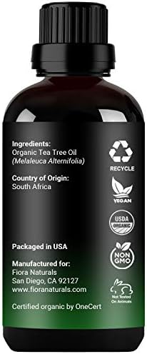 Етерично масло от чаено дърво от Fiora Naturals - Чисто органично масло от чаено дърво, за лице, Коса, кожа, акне, кожата на главата, краката и ноктите на краката си. Чиста Melaleuca Alternifolia, 1 унция /30 мл