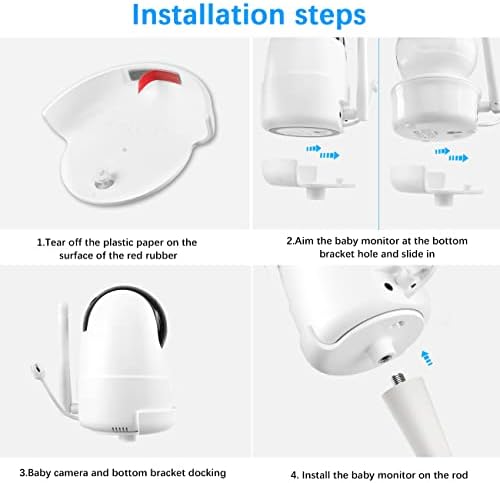 Aobelieve Гъвкаво управляемият закрепване за детска камери iFamily SM650/SM651, Kidsneed SM935A/SM935C, HUBOOK SM652 и бебефони и радионяни ANMEATE SM650