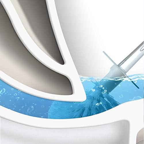 Четка за тоалетна GUOJM Четка за тоалетна идва с база и водоустойчив покритие Кръгла глава на четка с дълга дръжка дава възможност за почистване на тоалетната чиния, на 360 градуса. Четка за тоалетна (Цвят: Бял)