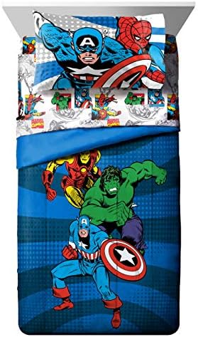 Джей Франко Комикс the Avengers Добри Момчета, Пълен Комплект Спално бельо от 5 теми (Официален продукт на Marvel)