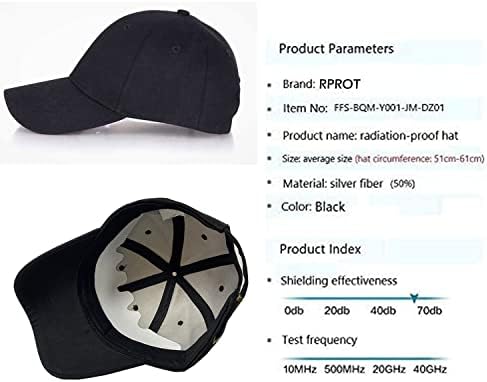 RPROT Ефективен 99,99% Капачка За защита от радиация, Шапка със защита от ЕМП, поредица с обратно наклонена черта 5G WiFi Шапка, Черна, 51-61 см /21-24 инча