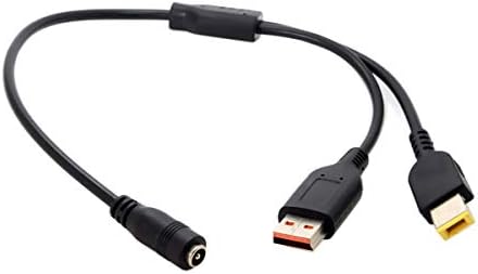 Cablecc 5.52.1 мм Конектор dc Жена до Специален USB и Прямоугольному Зарядното Устройство Мъжки Кабел за Lenovo thinkpad за yoga3-14 yoga900 700