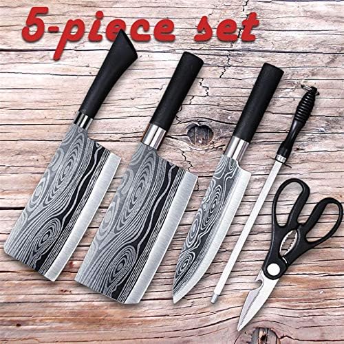 Комплект кухненски ножици Sharp Steel Chef ' s Kitchen от пет елементи от цельнометаллической стомана За плодове (Цвят: Единична острилка)