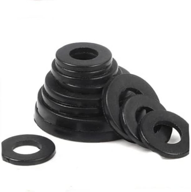50-500 бр м2 м2.5 m3 m4 m5 m6 m8 m10 M12 черно-бял комплект прокладочных пръстени за найлон с пластмасови шайби (вътрешен диаметър: m2X5X1 100 бр, цвят: черна найлонова шайба)