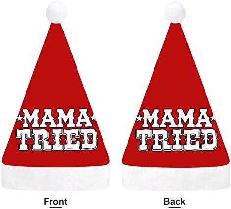 Мама опитах Коледна шапка, шапки на Дядо Коледа, украси за Коледната елха, Празничен декор, подаръци за възрастни, жени, семейни мъже
