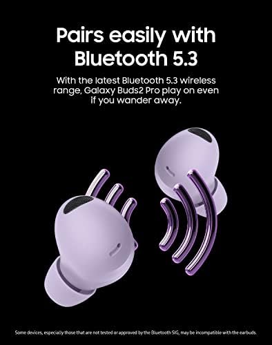 Слушалки за SAMSUNG Galaxy Рецептори 2 Pro True Wireless Bluetooth с шумопотискане, звук Hi-Fi звук на 360 градуса, Комфортна кацане в ушите, HD Voice, Режим на разговор, Водоустойчивост IPX7, Графит (обновена)