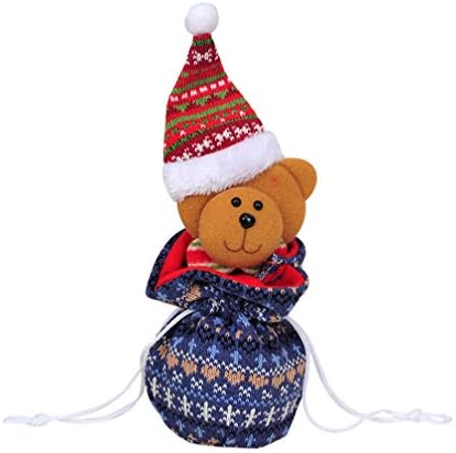 NUOBESTY 2 бр., Възли Коледна торбичка за Бонбони, Коледни подаръчни торбички на съвсем малък, Кукла-Снежен човек, Чанта за Бисквитки и Бонбони за Децата, Коледна Празнична парти, Подаръци, Пликове за подаръци (Малката