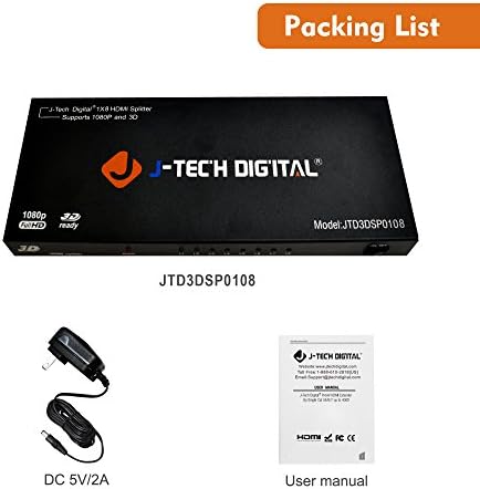 Дигитален 8-портов HDMI-ивица на К-Tech v.1.3 1x8 Full HD 1080P със сертификат за 3D [JTD3DSP0108]