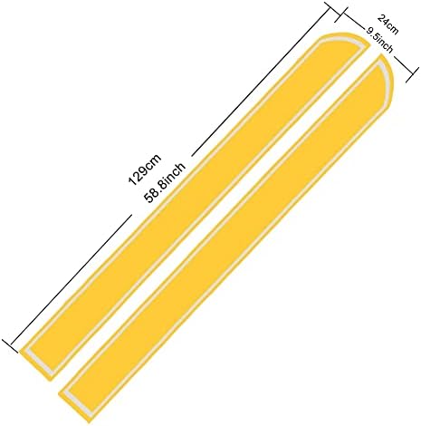 49 x 8,7Стикер с Ивици на предния Капак на Автомобила, Стикер Ивица на Писта, Vinyl Стикер на Покрива, преден Капак, Броня, Етикет на Райета, Украса за Кола (A-Жълт)
