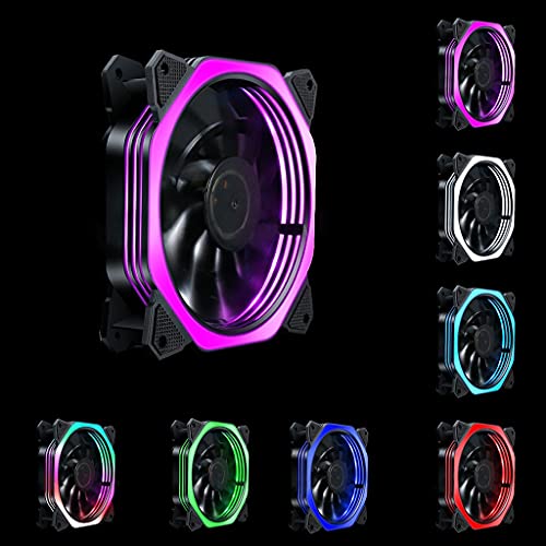 CLGZS 120 ММ Процесора Охладител RGB Fan 12 В Корпуса на компютъра Тихо Охлаждащ Вентилатор с led подсветка Безшумен Вентилатор на радиатора PC (Черен цвят)