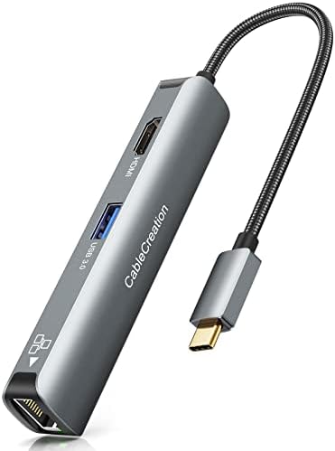 Комплект хъб CableCreation 5-в-1 USB-C с адаптер USB Ethernet