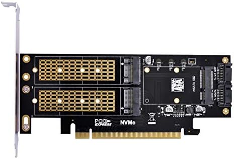 Xiwai PCI Express PCI-E 3.0 и двоен адаптер SATA NGFF NVME MSATA M-Key B/M-Key SSD карти 3в1
