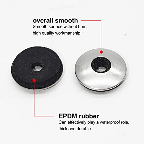100 Бр. Водоустойчиви гумени шайби от неръждаема стомана с EPDM (M4.2x12 мм)